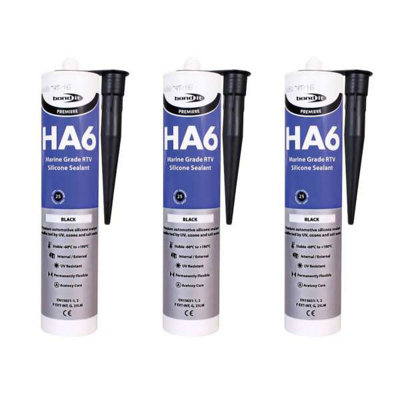 Bond It Ha6 Marine Grade Silicone Sealant Blalck 310MlPack Of 3 from B&Q