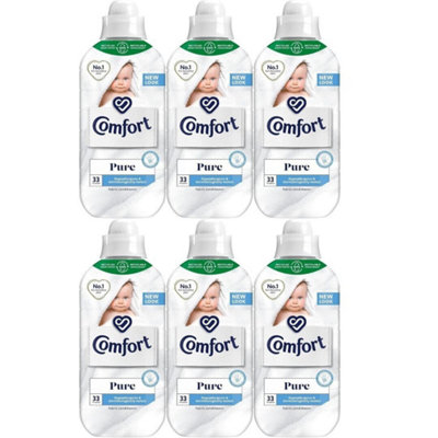 Comfort Pure Fabric Conditioner Hypoallergenic 33 Washes 990Ml Pack Of 6