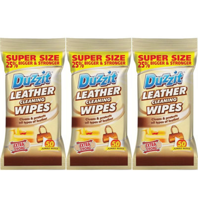 Duzzit Leather Cleaning Wipes Clean & Protect 50 Wipes X 3 from B&Q