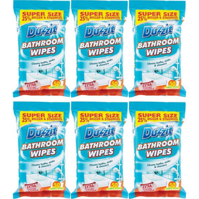 B&Q -  Duzzit Bathroom Wipes 50 Wipes X 6