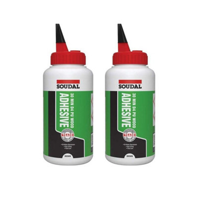 Soudal D4 Pu Wood Adhesive 30 Min Waterproof Bonding 750G - Pack Of 2