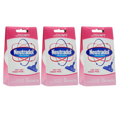 Neutradol Vac Sac Fresh Pink Vacuum Deodorizer 3X SachetsPack Of 3 from B&Q
