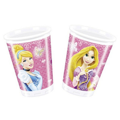 Disney Princess Glamour Plastic Party Cup (Pack Of 8) Multicoloured (One Size)