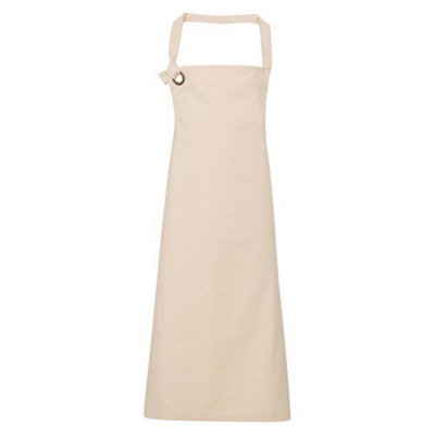  - Premier Unisex Adult Calibre Bibbed Apron Natural (One Size)