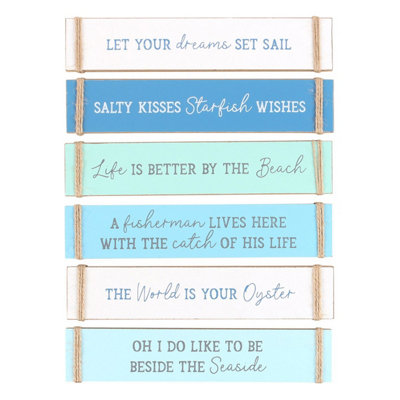 Something Different Nautical Plaque (Pack Of 6) Blue/white (One Size) from B&Q