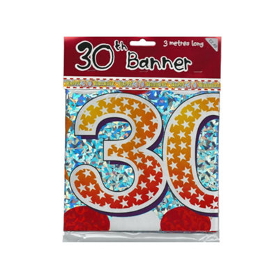 B&Q Xpressions4u Stars 30Th Birthday Banner Multicoloured (One Size)