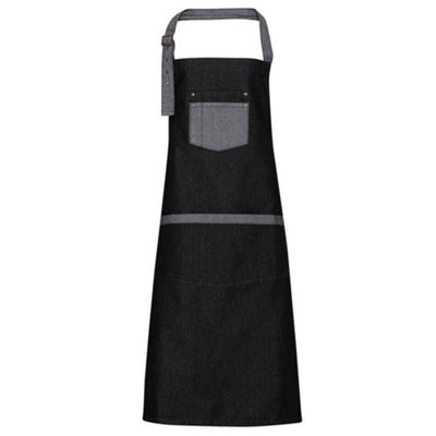 - Premier Unisex Adult Domain Full Apron Black Denim (One Size)