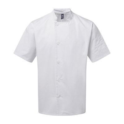 Premier Unisex Adult Essential Short-Sleeved Chef Jacket from B&Q