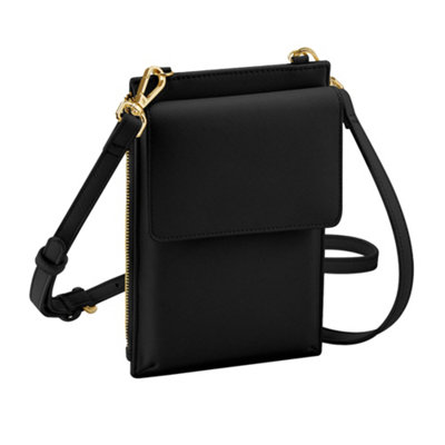 Bagbase Unisex Black Pu Phone Carry Case In - Image 4