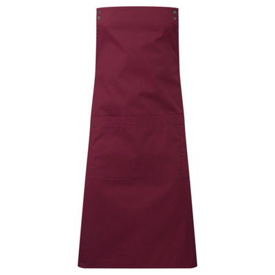  - Premier Unisex Adult Swap & Pop Customizable Full Apron Burgundy (One Size)