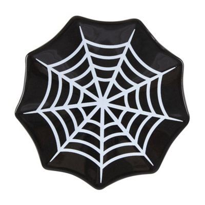 Something Different Spider Web Trinket Dish Black/white (One Size) from B&Q