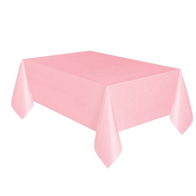 Unique Party Plastic Plain Tablecloth Light Pink (One Size) from B&Q