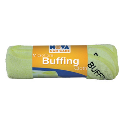 Nova Car Care Microfibre Buffing Cloth (Pack Of 2) Yellow (One Size) from B&Q