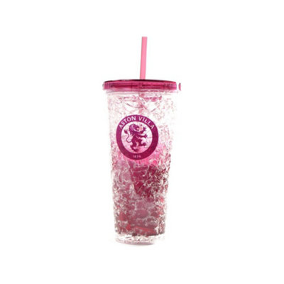  - Aston Villa Fc Crest 600Ml Freezer Cup With Straw Claret Red (One Size)