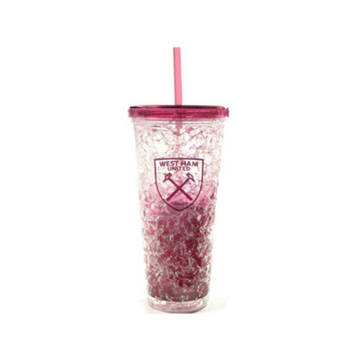  - West Ham United Fc Crest 600Ml Freezer Cup With Straw Maroon (One Size)