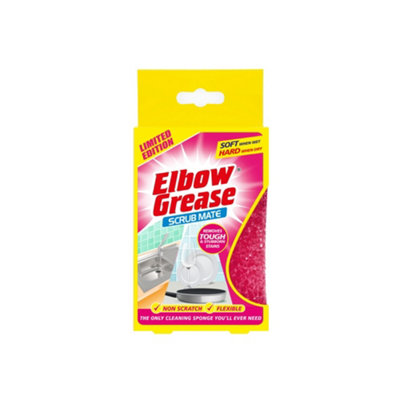 B&Q Elbow Grease Sponge Scourer (One Size) Pink
