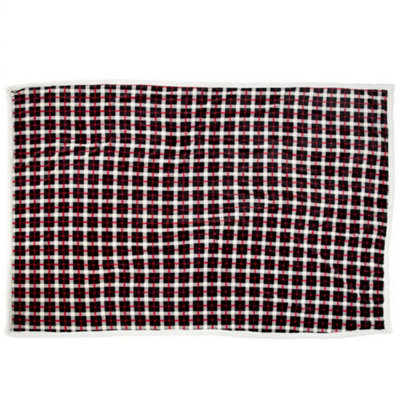 Trespass Vallon Sherpa Blanket Red/black/white (One Size) from B&Q