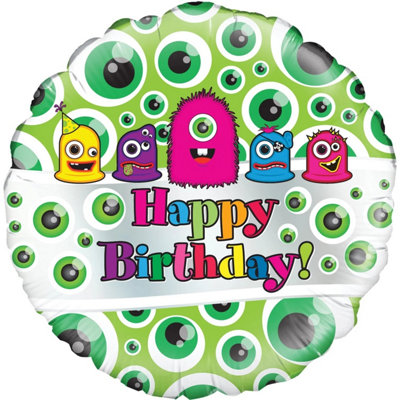 Oaktree Monster Birthday Foil Balloon Multicoloured (One Size) from B&Q