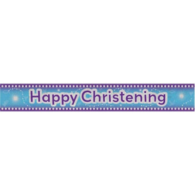 Amscan Holographic Christening Banner Purple/blue/white (2.7M) from B&Q