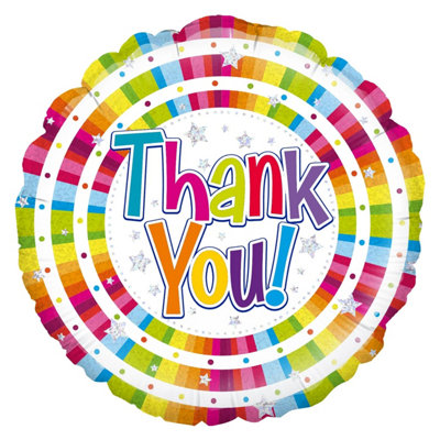 Oaktree Holographic Thank You Foil Balloon Multicoloured (One Size) from B&Q