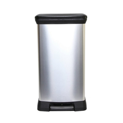 Curver 50L Pedal Bin Black/silver (One Size) from B&Q