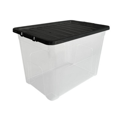 Tml 80L Storage Box & Lid Clear (57Cm X 40Cm X 40Cm) from B&Q
