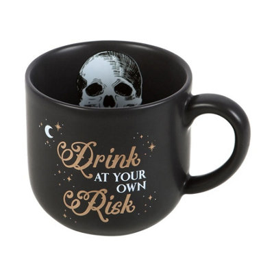 Something Different Drink At Your Own Risk Mug - Black/White/Gold - Image 3