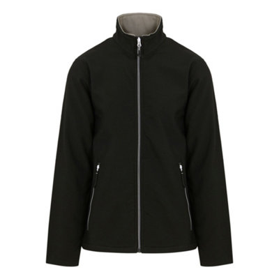  - Regatta Professional Mens Plain Double Layered Soft Shell Jacket Black/mineral Grey (Xl)