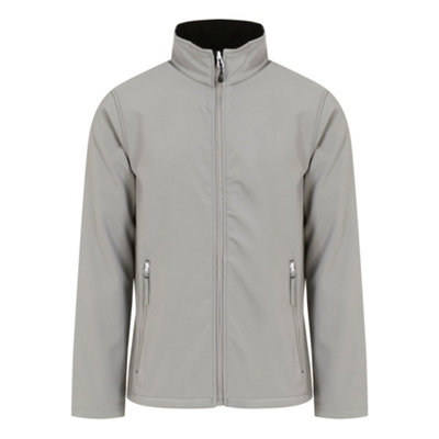  - Regatta Professional Mens Plain Double Layered Soft Shell Jacket Mineral Grey/black (L)