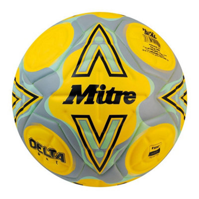B&Q Yellow Mitre Delta One 2024 Football Fluorescent (5) Size 5