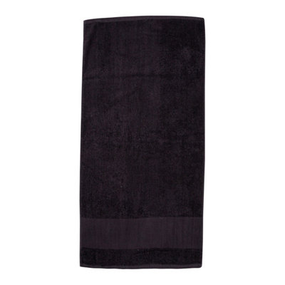 Towel City Bordered Printable Bath Towel Black (One Size) from B&Q