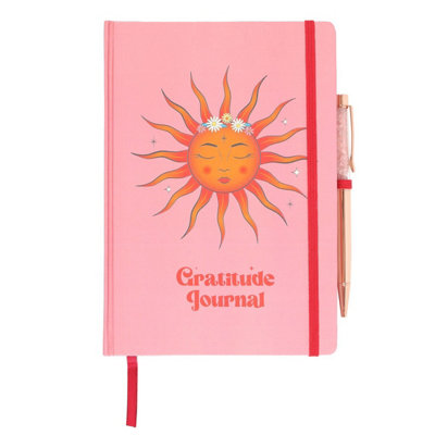 Something Different Gratitude The Sun Rose Quartz Diary And Pen Set Pink/orange (One Size) from B&Q