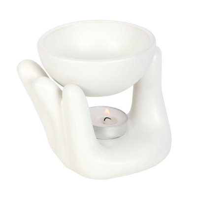  - Something Different Ceramic Hand Oil Burner White (One Size)