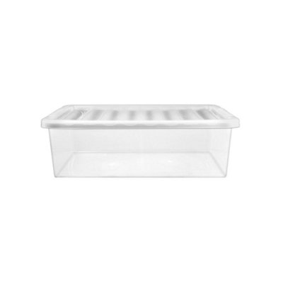 B&Q Premier Storage Box & Lid Clear (34Mm X 40Mm X 59Mm) 32L