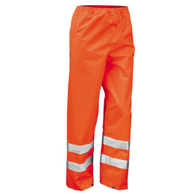 Safe-Guard By Result Mens Hi-Vis Waterproof Safety Trousers Orange (Xxl)