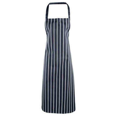 Rackhams White Stripe Apron - Navy/ - One Size - Navy - Image 4