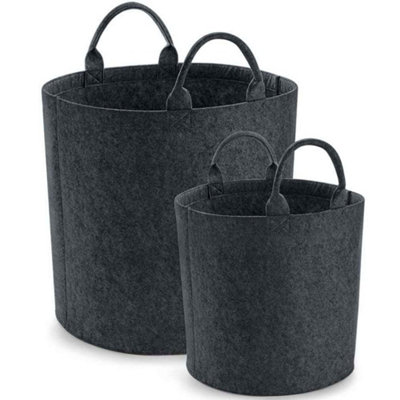 Bagbase Felt Laundry Basket Charcoal Melange (40Cm X 40Cm) from B&Q
