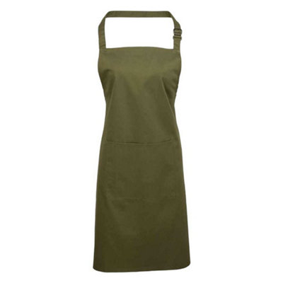  - Premier Unisex Adult Colours Pocket Full Apron Olive (One Size)