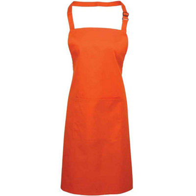  - Premier Unisex Adult Colours Pocket Full Apron Orange (One Size)