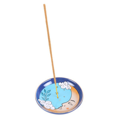  - Something Different Celestial The Moon Incense Holder Blue/beige/white (One Size)