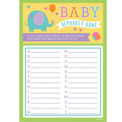 Amscan Alphabet Baby Shower Game (Pack Of 24) Multicoloured (One Size) from B&Q