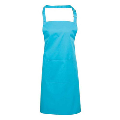 Premier Unisex Adult Colours Pocket Full Apron Turquoise Blue (One Size) from B&Q