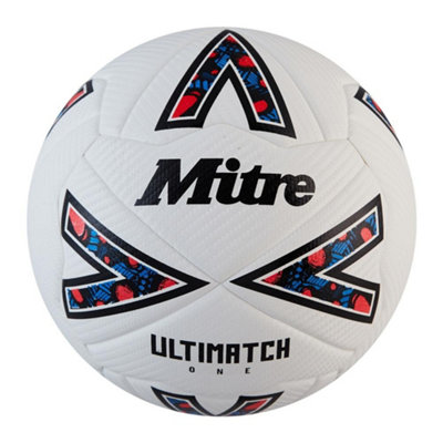 B&Q White Mitre Ultimatch One 2024 Football (5) Size 5