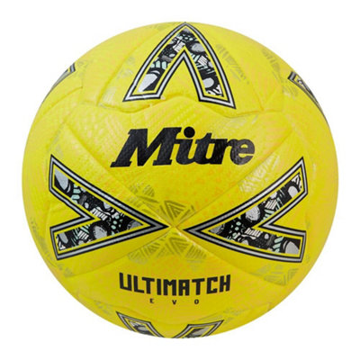B&Q Yellow Mitre Ultimatch Evo 2024 Football (3) Size 3
