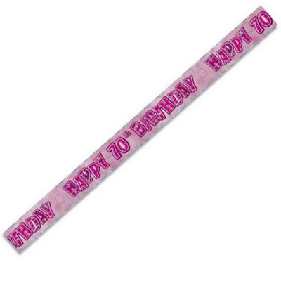 B&Q Unique Party Foil Glitz 70Th Banner (One Size) Pink