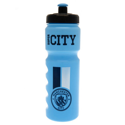 B&Q Manchester City Fc Super City Water Bottle (One Size) Sky Blue/Black
