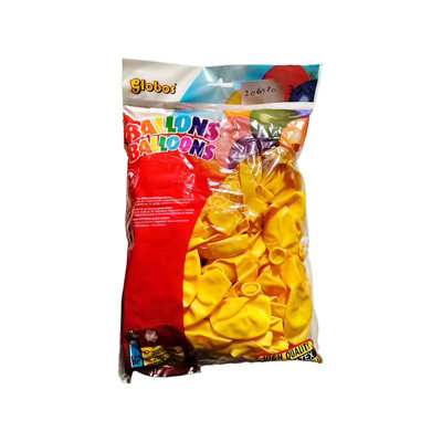 Globos Latex Plain Balloons (Pack Of 100) Yellow (12In) from B&Q
