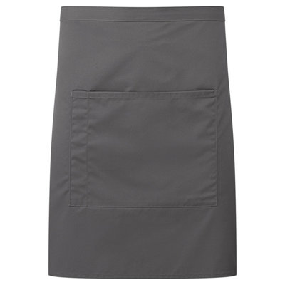 Premier Colours Front Pocket Waist Apron Dark Grey (One Size) from B&Q