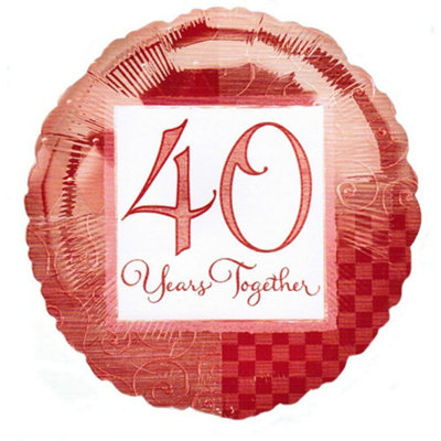 Amscan 40Th Anniversary Foil Balloon Brown/white (One Size) from B&Q