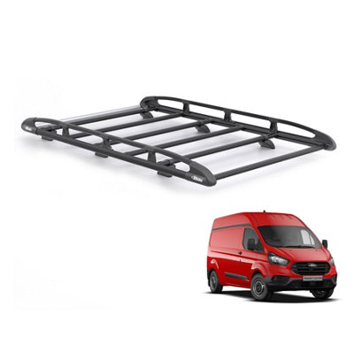 B&Q - Ford Transit Custom Roof Rack For 2013-2024 Gen1 (L2H2)  (Black) Only Suitable For Gen1 With High (H2) Roof With Long (L2)